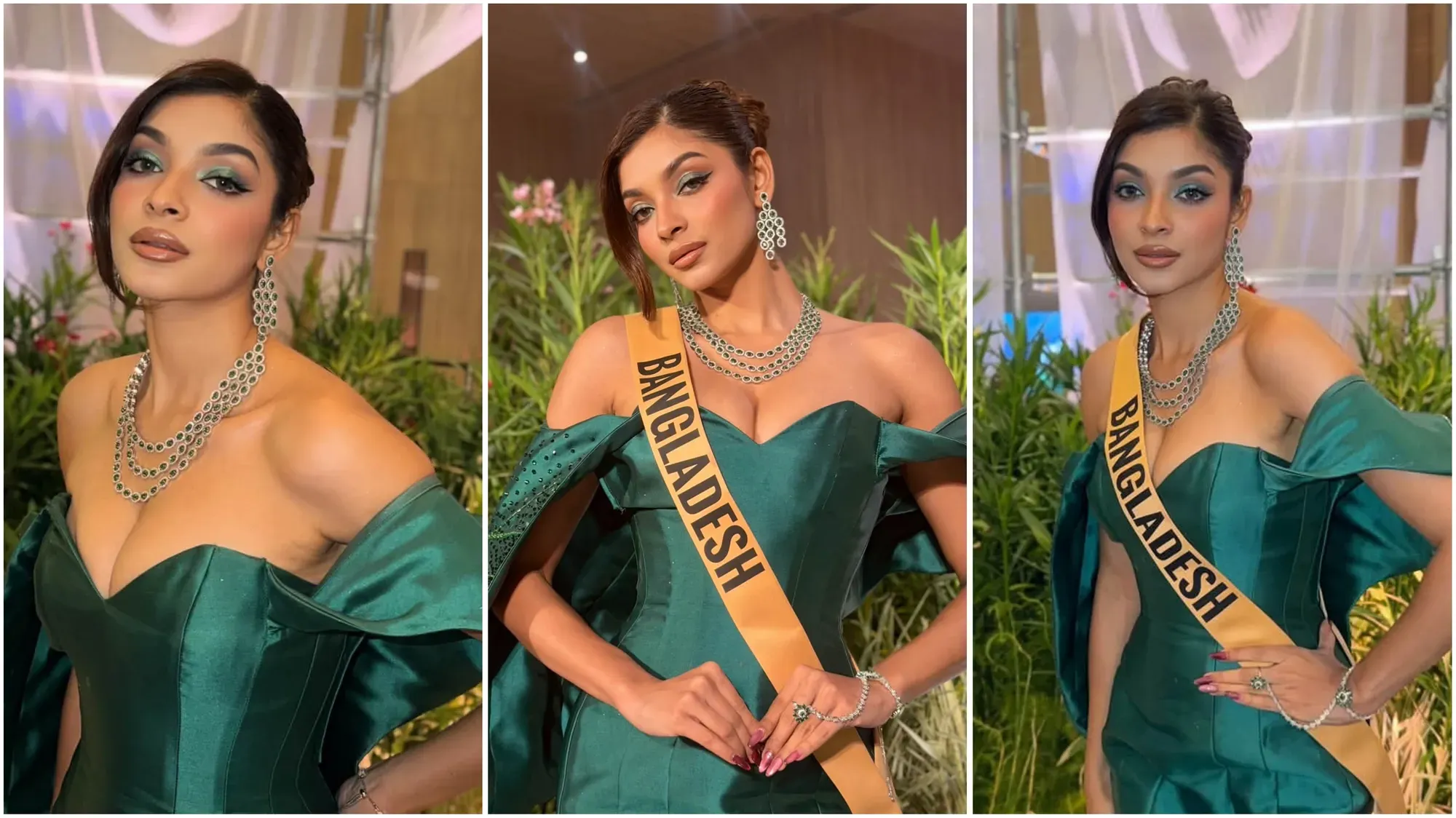 মিস গ্র্যান্ড ইন্টারন্যাশনালের গালা নাইটে আলো ছড়ালেন অনন্যা ফাতেমা